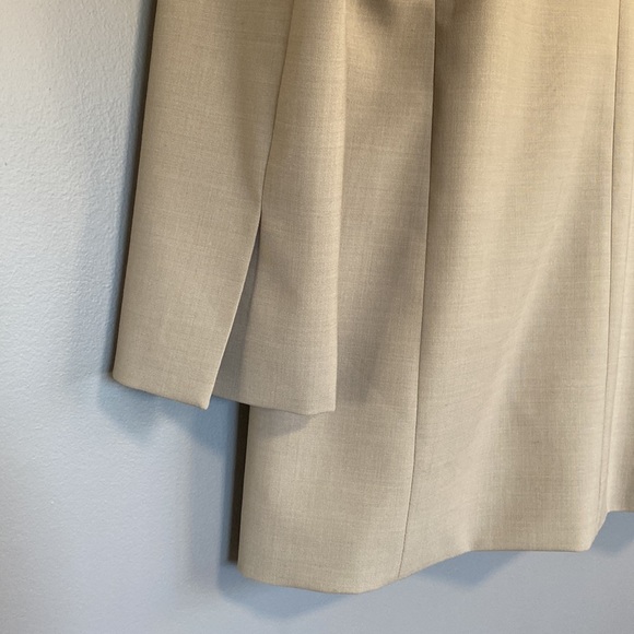 Wool Suit Collarless Jacket Tailored Trousers - Picture 13 of 16